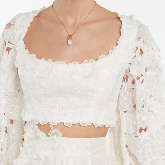 Zimmermann Linen  Lola crop top embroidered. - Picture 10 of 10